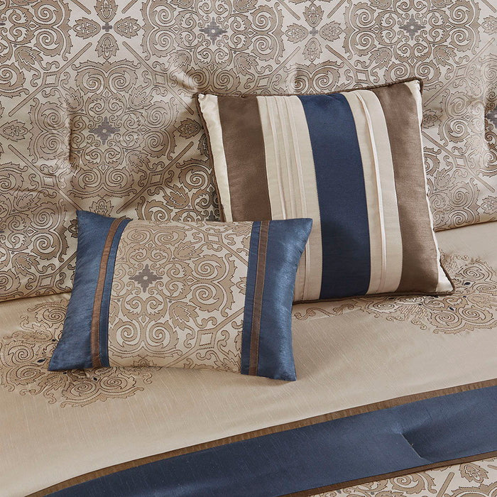 Delaney - King 24 Piece Room In A Bag - Navy - Simple Home Plus
