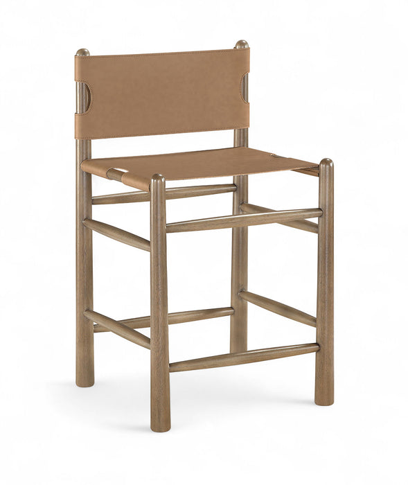 Santos - Upholstered Counter Stool With Stained Brown Base - Simple Home Plus
