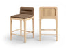 Ellis - Vegan Leather Upholstered Counter Stool (Set of 2) - Natural Base - Simple Home Plus