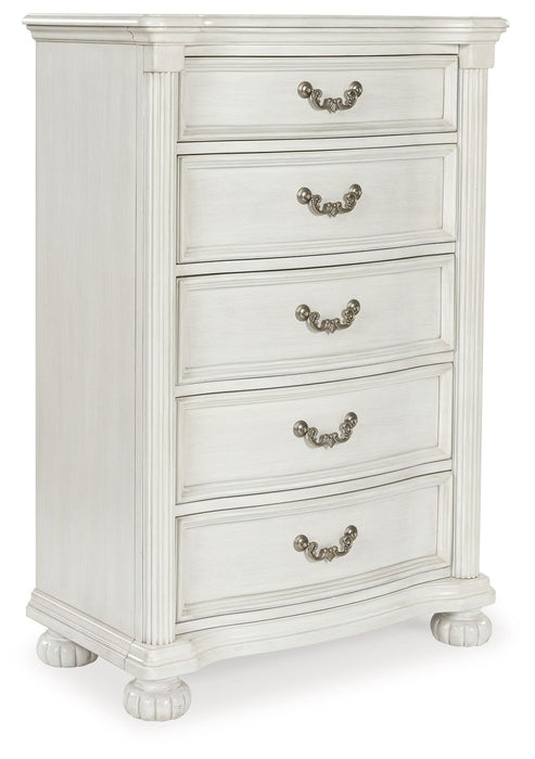 Montelaine - Antique White - Five Drawer Chest - Simple Home Plus