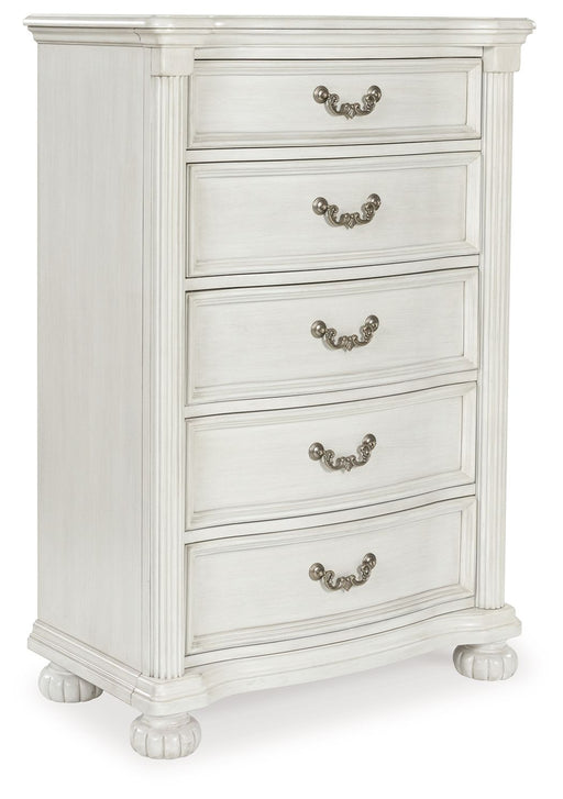Montelaine - Antique White - Five Drawer Chest - Simple Home Plus