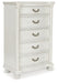 Montelaine - Antique White - Five Drawer Chest - Simple Home Plus