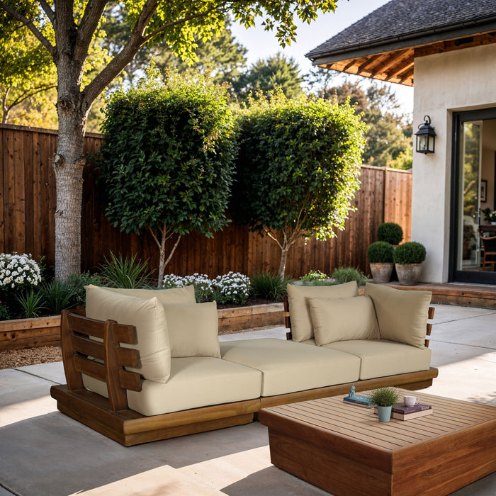 Mirella - 3 Piece Water Resistant Fabric Upholstered Outdoor Patio Modular Sofa - Simple Home Plus