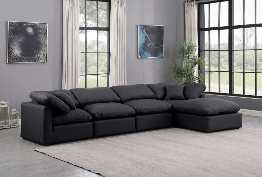 Indulge - Faux Leather 5 Piece Modular Sectional With Chaise - Simple Home Plus