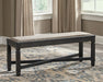 Tyler Creek - Black / Grayish Brown - Upholstered Bench - Simple Home Plus