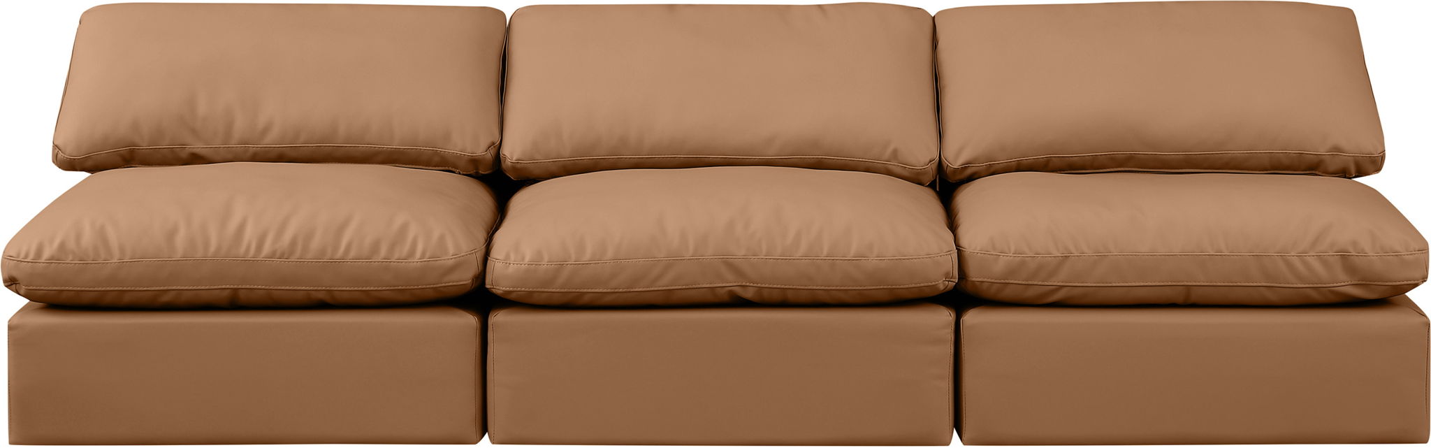Indulge - Faux Leather 3 Seat Modular Armless Sofa - Simple Home Plus