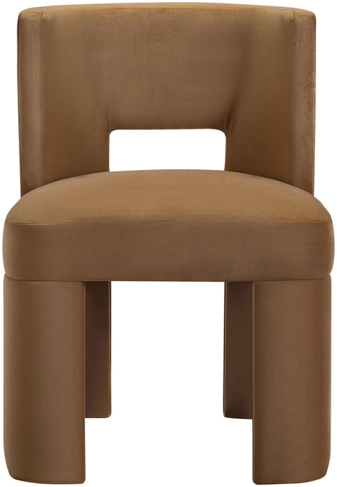 Zuno - Velvet Performance Fabric Upholstered Dining Chair (Set of 2) - Saddle - Simple Home Plus
