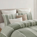 Shay - 3 Piece Striped Cotton Comforter Set - Sage - Simple Home Plus