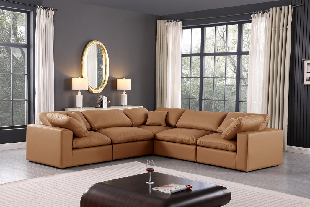 Comfy - 5 Piece Faux Leather Modular Corner Sectional - Simple Home Plus