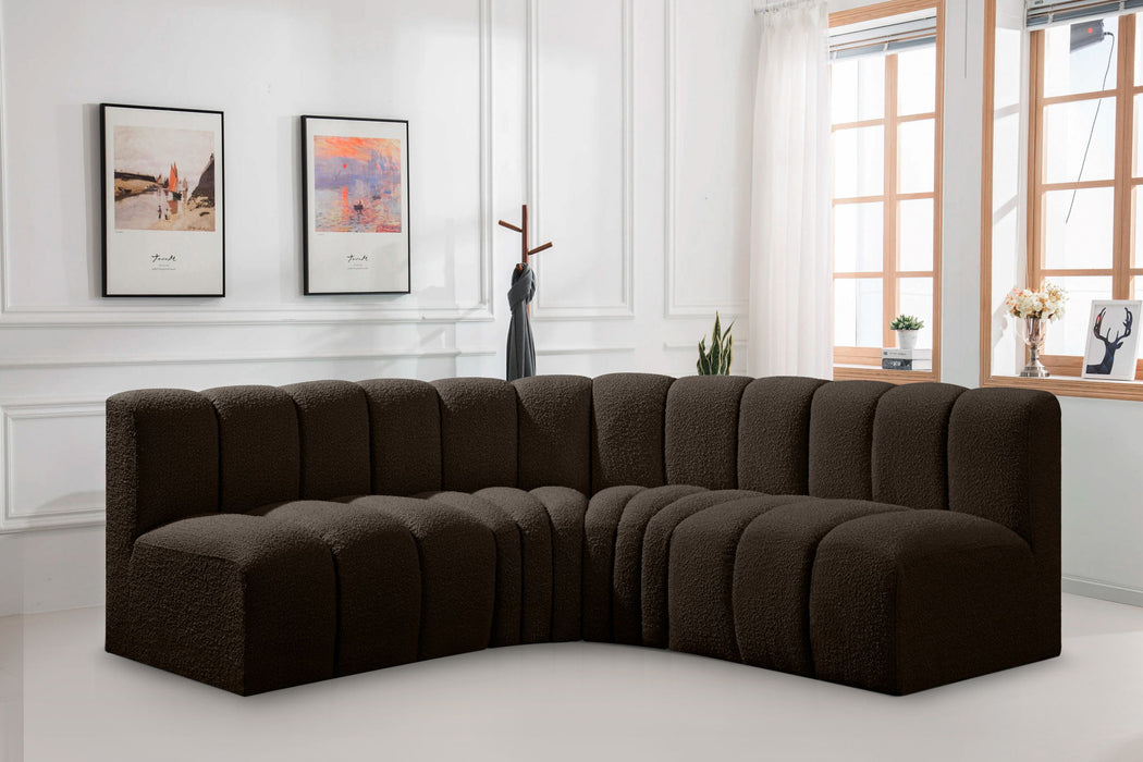 Arc - Boucle Fabric 4 Piece Corner Modular Sofa - Simple Home Plus