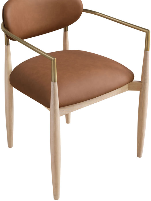 Riccio - Dining Arm Chair (Set of 2) - Natural And Gold Frame - Simple Home Plus