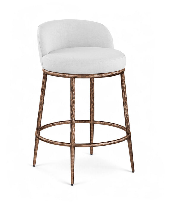 Ferro - Upholstered Counter Stool With Brushed Bronze Base - Simple Home Plus