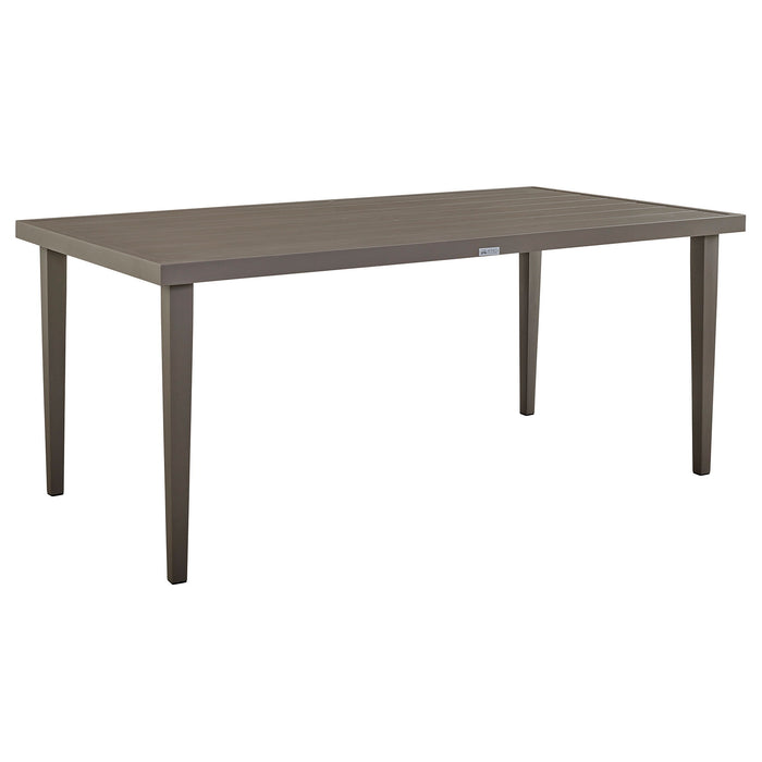 Grenada - Outdoor Aluminum Gray Rectangle Dining Table - Simple Home Plus