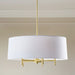 Presidio - 5-Light White Drum Shade Chandelier - Gold / White - Simple Home Plus