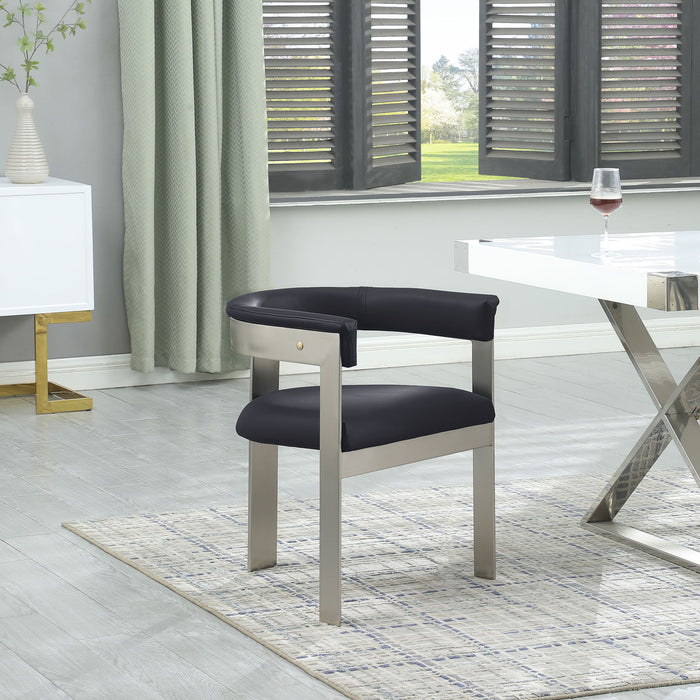 Romeo - Faux Leather Dining Chair With Silver Base (Set of 2) - Simple Home Plus