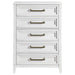 Marielle - 5-Drawer Bedroom Chest - Distressed White - Simple Home Plus