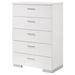 Felicity - 5-Drawer Bedroom Chest - White High Gloss - Simple Home Plus