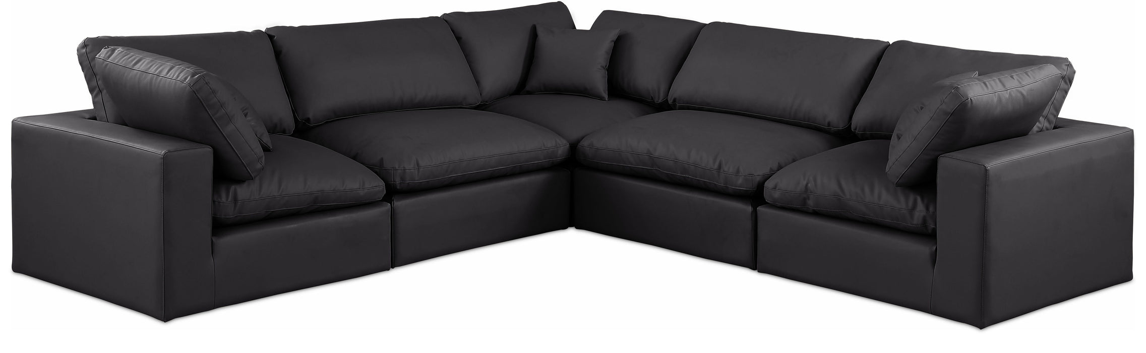 Comfy - 5 Piece Faux Leather Modular Corner Sectional - Simple Home Plus