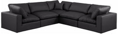 Comfy - 5 Piece Faux Leather Modular Corner Sectional - Simple Home Plus