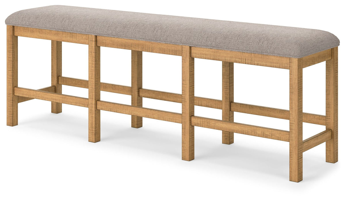 Havonplane - Brown - XL Counter Height Upholstered Dining Bench - Simple Home Plus