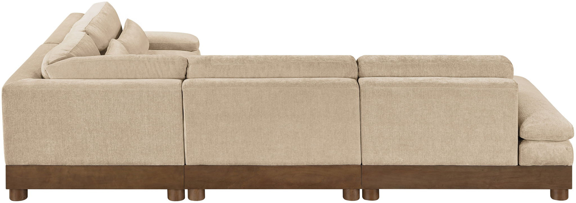 Turin - Chenille Fabric Upholstered Modular Sectional - Beige - Simple Home Plus