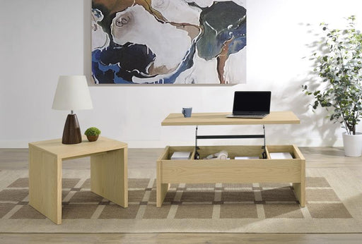 Canoga - Lift Top Cocktail Coffee Table Set - Light Oak - Simple Home Plus