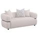 Jeanette - 73" Fabric Upholstered Round Arm Loveseat - Beige - Simple Home Plus