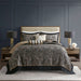 Aubrey - 5 Piece Jacquard Bedspread Set With Throw Pillows - Black - Simple Home Plus