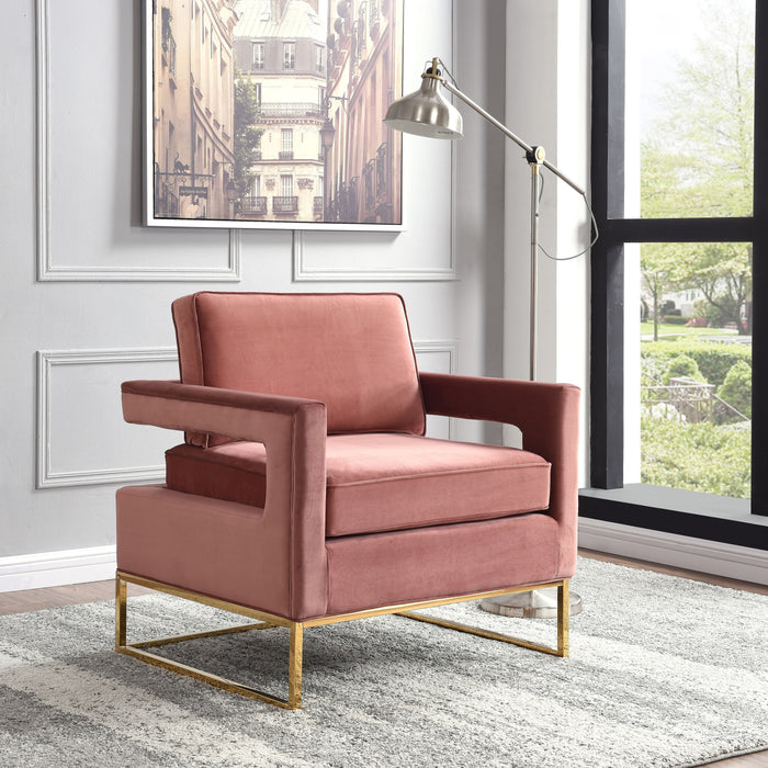 Noah - Accent Chair with Gold Legs - Simple Home Plus