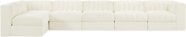 Rummi - Velvet Performance Fabric Upholstered 6 Piece Modular Sectional, L-Shaped (Right) - Simple Home Plus