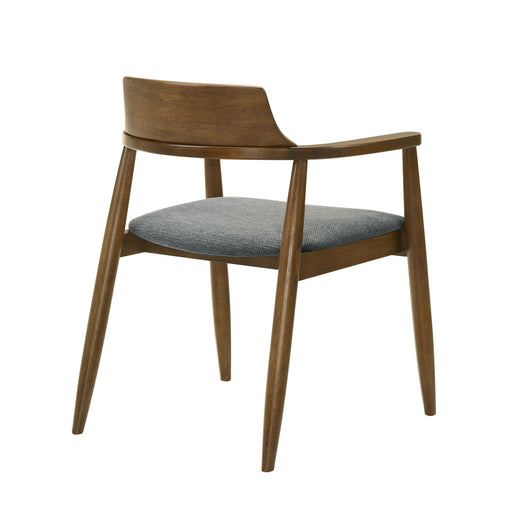 Emorie - Upholstered Solid Wood Dining Chair - Charcoal / Walnut - Simple Home Plus