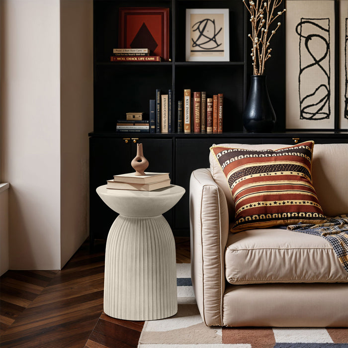 Opani - Concrete End Table - Taupe - Simple Home Plus