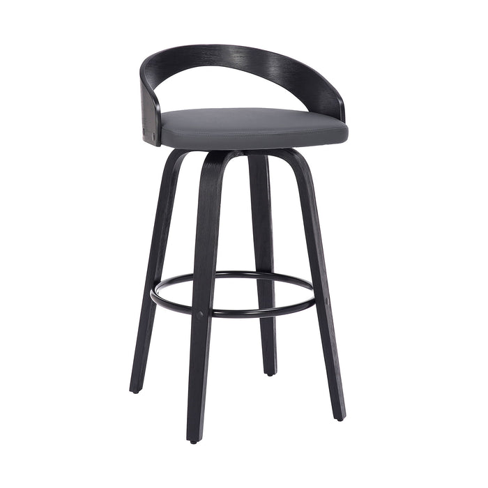 Sonia - 26" Counter Height Swivel Bar Stool - Black Wood - Simple Home Plus
