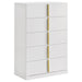 Ines - 5-Drawer Bedroom Chest Of Drawers - White High Gloss - Simple Home Plus