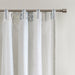 Imani - Cotton Printed Curtain Panel With Chenille Stripe and Lining - White / Navy - Simple Home Plus