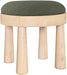 Larea - Linen Textured Fabric Ottoman - Natural Base - Simple Home Plus