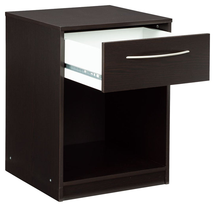 Finch - Black - One Drawer Night Stand - Simple Home Plus