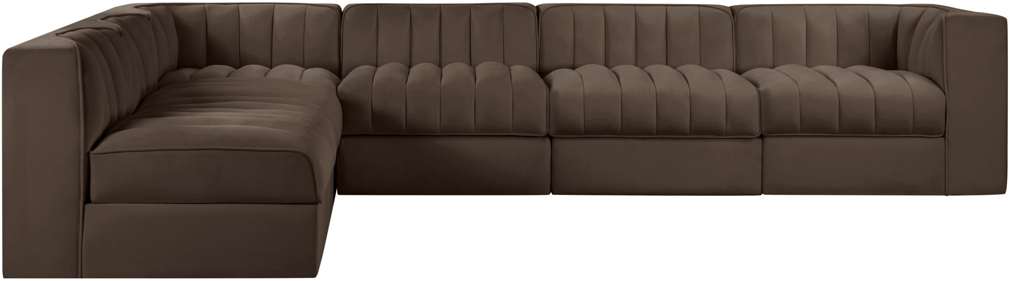 Rummi - Velvet Performance Fabric Upholstered 6 Piece Modular Sectional - Simple Home Plus