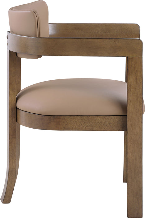 Lavrin - Vegan Leather Upholstered Dining Arm Chair (Set of 2) - Walnut Base - Simple Home Plus
