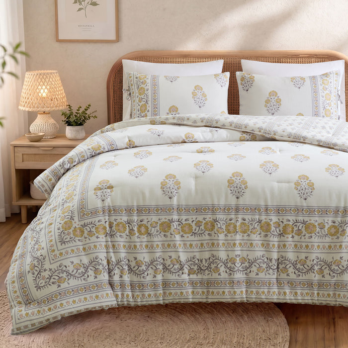 Thalia - Full/Queen Comforter Set - Blush/Gold