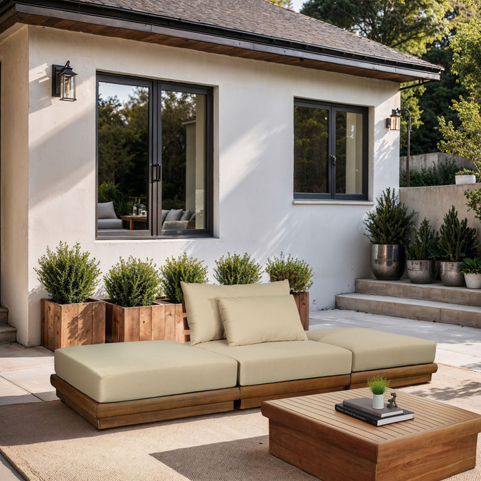 Mirella - 3 Piece Water Resistant Fabric Upholstered Outdoor Patio Modular Sofa - Simple Home Plus