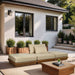 Mirella - 3 Piece Water Resistant Fabric Upholstered Outdoor Patio Modular Sofa - Simple Home Plus