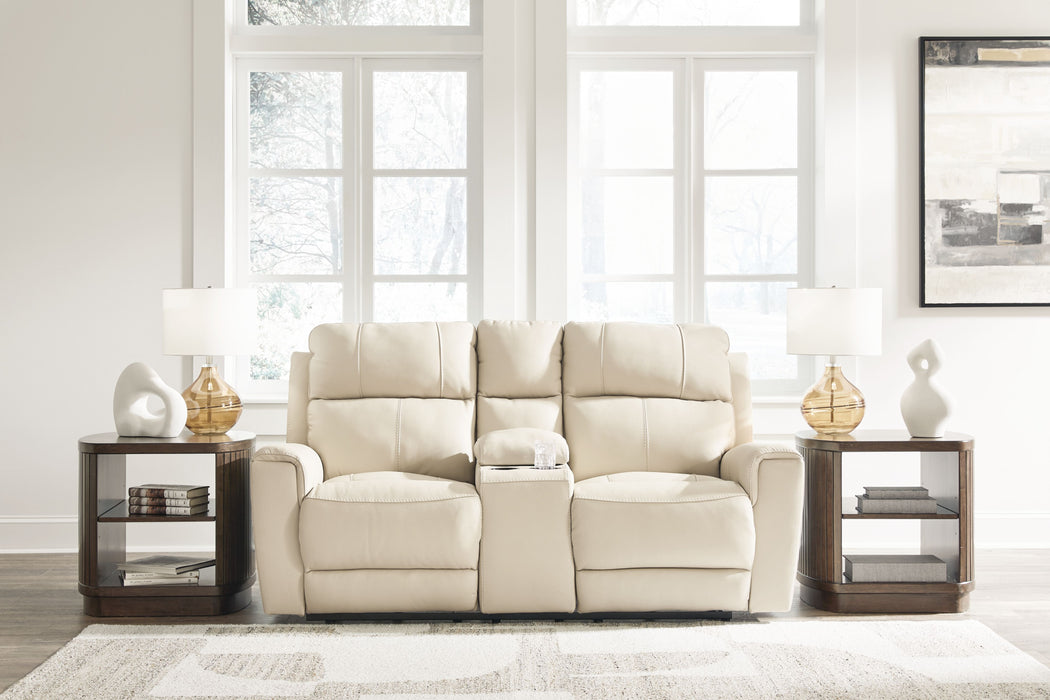Dahlmoore - Almond - Dbl Power Reclining Loveseat With Console - Simple Home Plus