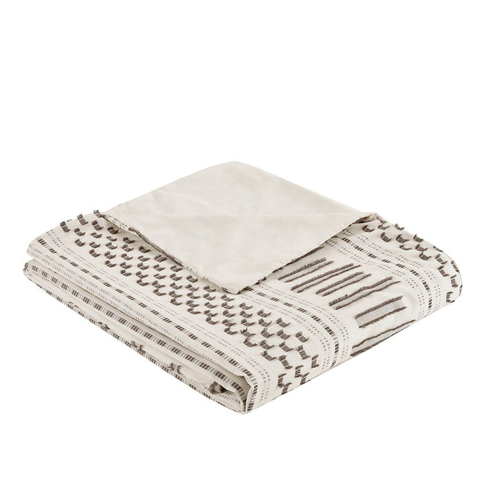 Rhea - Duvet Cover Mini Set - Ivory / Charcoal - Simple Home Plus