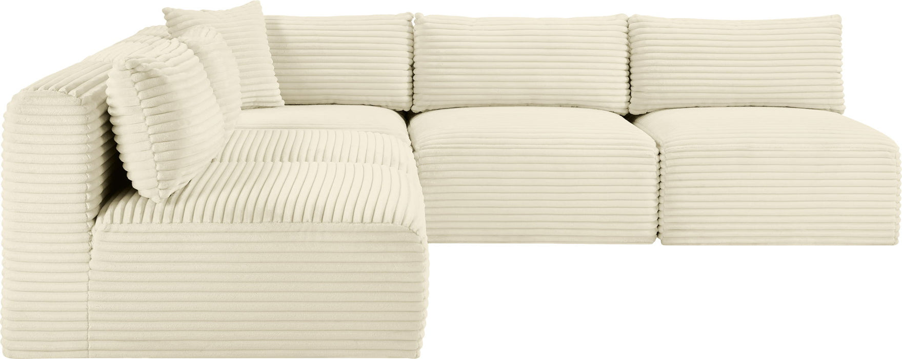 Shaggy - 5 Piece Modular Corner Armless Sectional - Simple Home Plus