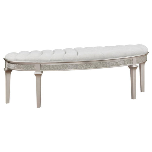 Evangeline - Curved Fabric Upholstered Bench - Silver Oak - Simple Home Plus