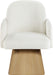 Marlowe - Linen Textured Fabric Upholstered Swivel Dining Arm Chair - Stained Natural - Simple Home Plus
