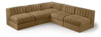 Rummi - Armless Velvet Performance Fabric Upholstered 5 Piece Modular Sectional - Simple Home Plus