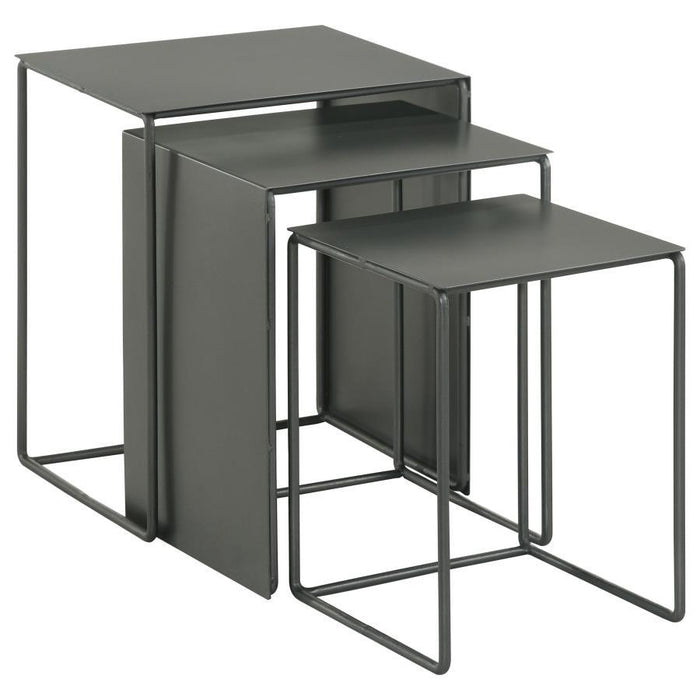 Imez - 3 Piece Rectangular Metal Nesting Table Set - Gray - Simple Home Plus