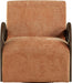 Neria - Chenille Fabric Upholstered Swivel Accent Chair - Painted Brown Base - Simple Home Plus
